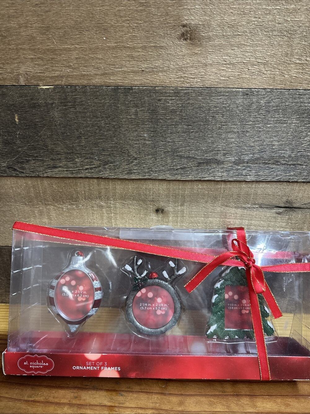 St Nicholas Set of 3 Ornament Frames. Ornament, Deer And Tree